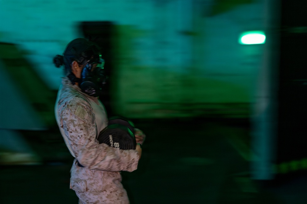 22nd MEU (SOC) | CLB-26 PTs during CBRN Drill Aboard USS San Antonio