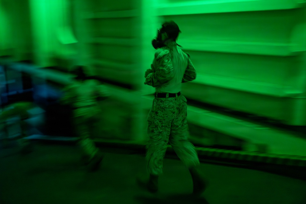 22nd MEU (SOC) | CLB-26 PTs during CBRN Drill Aboard USS San Antonio