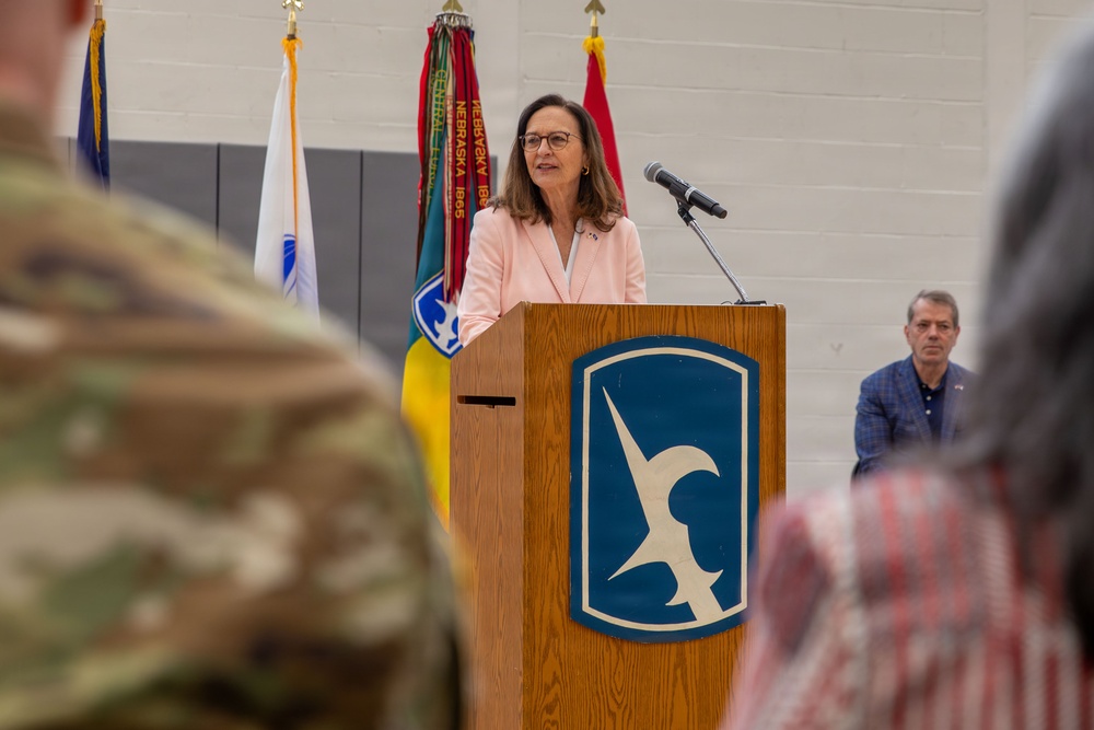 Family, Friends of 67th MEB Soldiers Gather to Say Farewell During a Send-off Ceremony for the Unit’s Deployment to the Horn of Africa