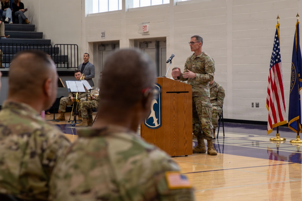 Family, Friends of 67th MEB Soldiers Gather to Say Farewell During a Send-off Ceremony for the Unit’s Deployment to the Horn of Africa