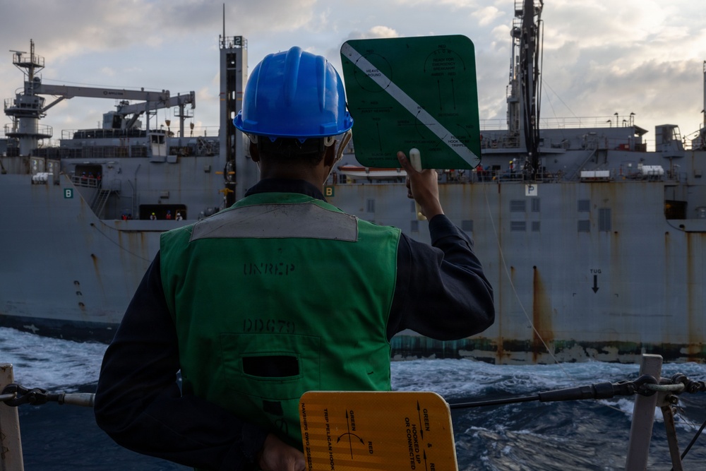 USS Oscar Austin (DDG 79) Conducts a Replenishment-At-Sea (RAS) with USNS William McLean (T-AKE 12)