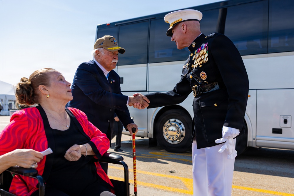 The Commandant, Gen. Eric M. Smith attends the commissioning of the USS Harvey C. Barnum Jr.