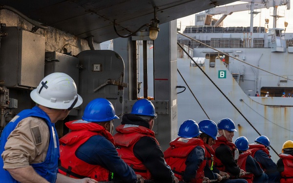 USS Oscar Austin (DDG 79) Conducts a Replenishment-At-Sea (RAS) with USNS William McLean (T-AKE 12)