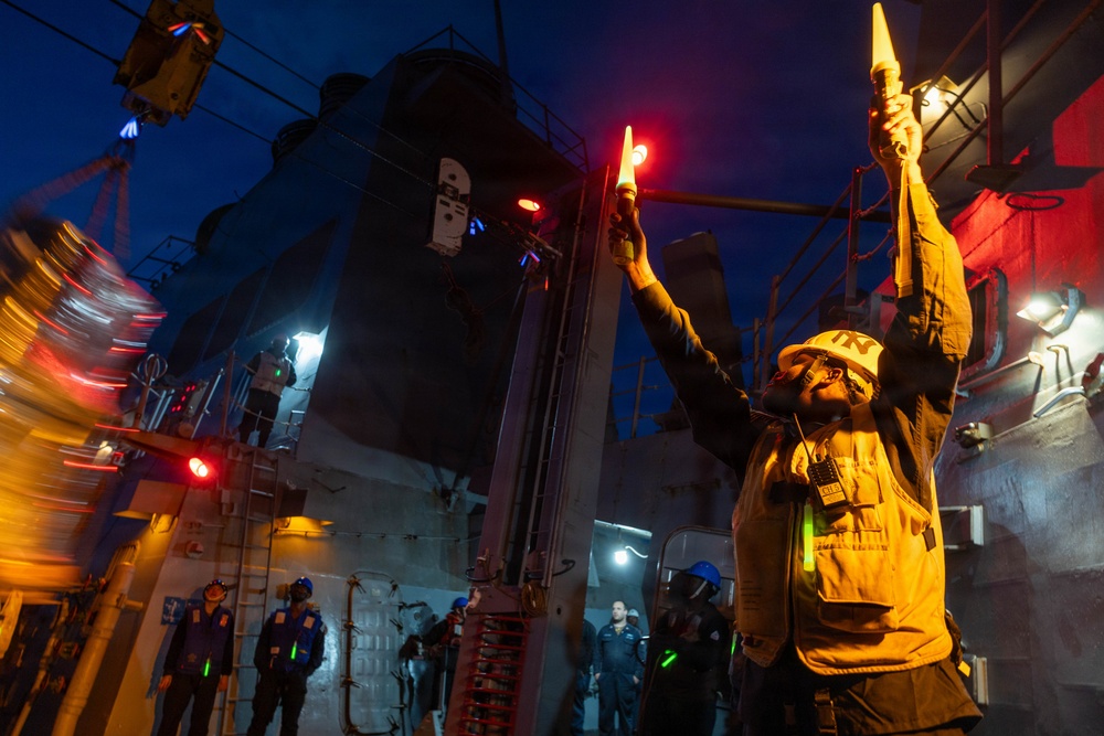 USS Oscar Austin (DDG 79) Conducts a Replenishment-At-Sea (RAS) with USNS William McLean (T-AKE 12)