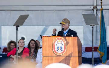 The Commandant, Gen. Eric M. Smith attends the commissioning of the USS Harvey C. Barnum Jr.
