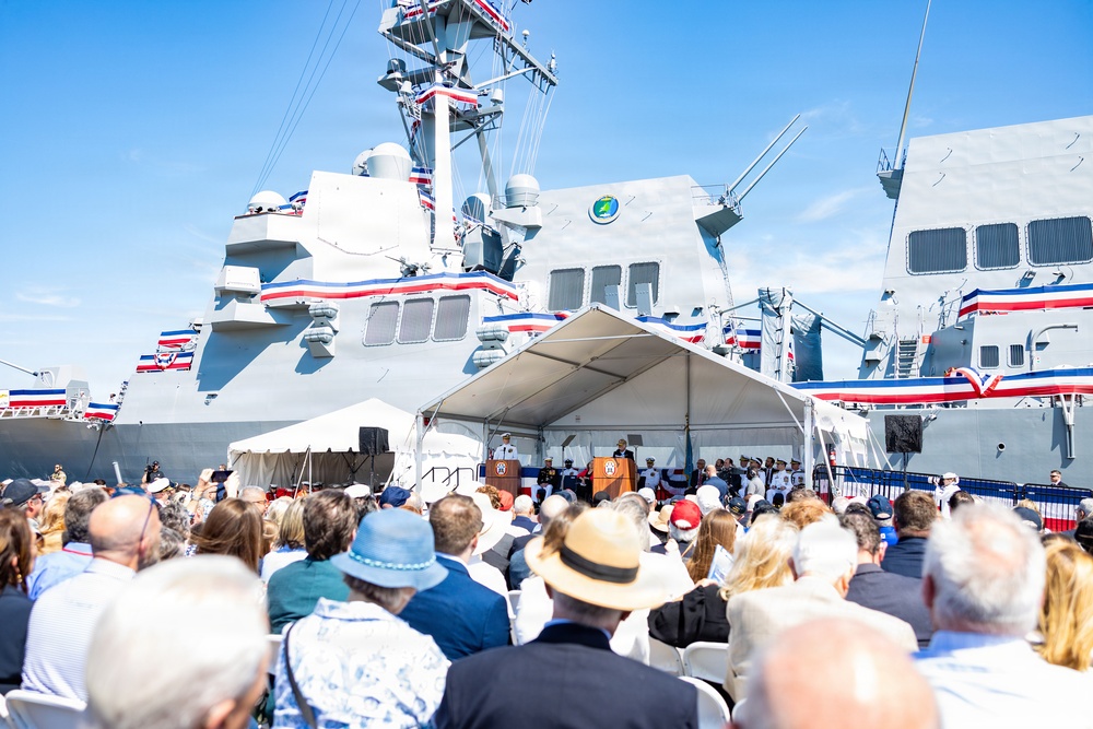 The Commandant, Gen. Eric M. Smith attends the commissioning of the USS Harvey C. Barnum Jr.