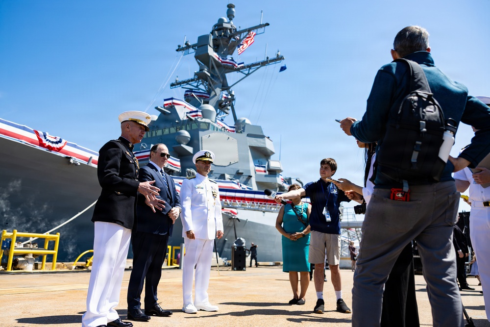 The Commandant, Gen. Eric M. Smith attends the commissioning of the USS Harvey C. Barnum Jr.