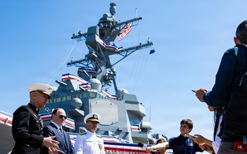 The Commandant, Gen. Eric M. Smith attends the commissioning of the USS Harvey C. Barnum Jr.