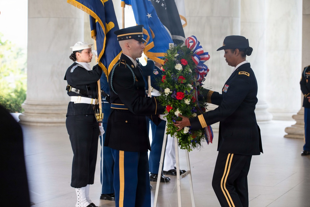 Armed Forces Full Honors Wreath Ceremony honoring President Thomas Jefferson