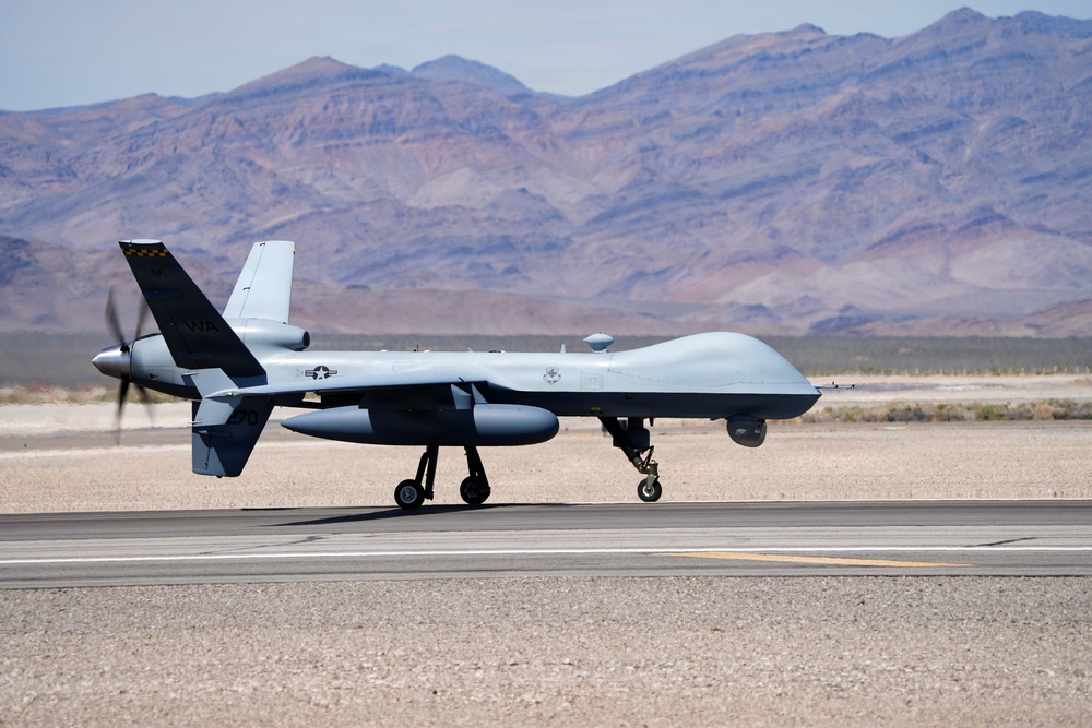 MQ-9 Reapers fly training missions at Creech AFB