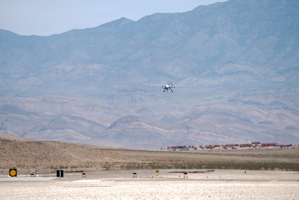 MQ-9 Reapers fly training missions at Creech AFB