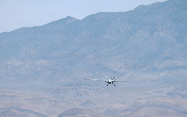 MQ-9 Reapers fly training missions at Creech AFB