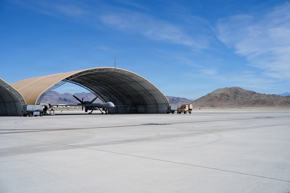 MQ-9 Reapers fly training missions at Creech AFB