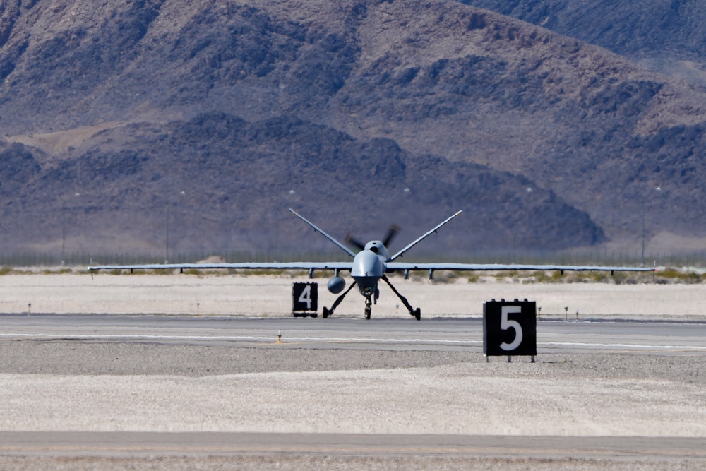 MQ-9 Reapers fly training missions at Creech AFB