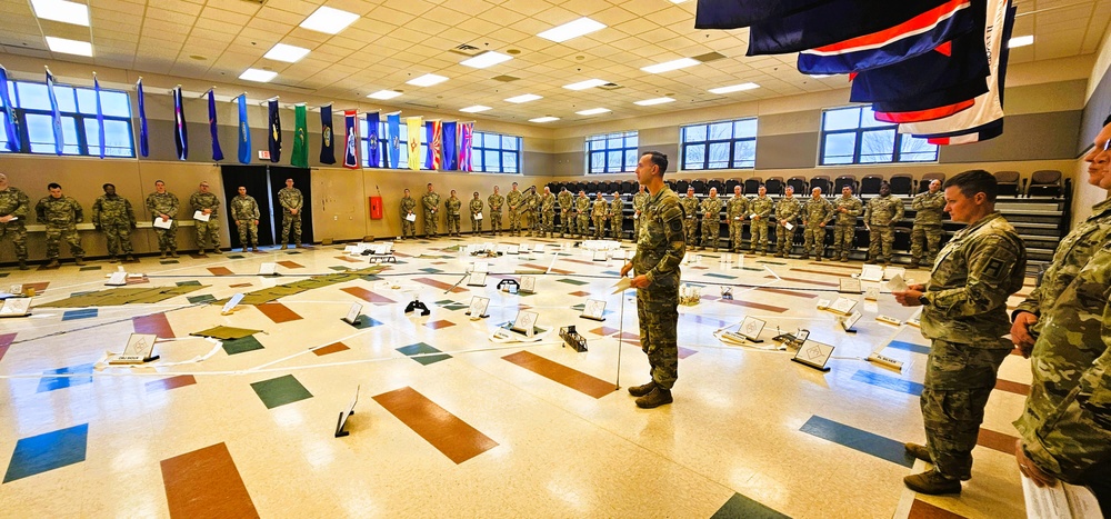 Fort McCoy NCO Academy’s Battle Staff NCO Course 004-26 students hold Combined Arms Rehearsal