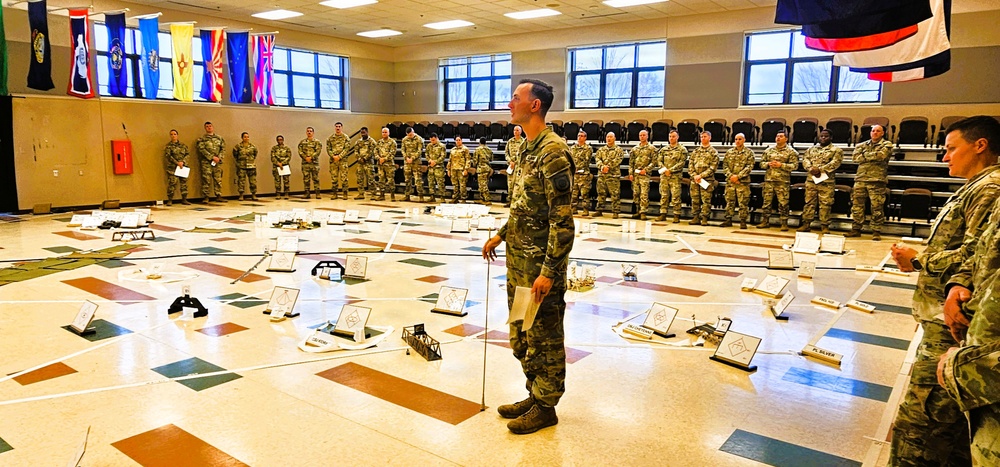 Fort McCoy NCO Academy’s Battle Staff NCO Course 004-26 students hold Combined Arms Rehearsal