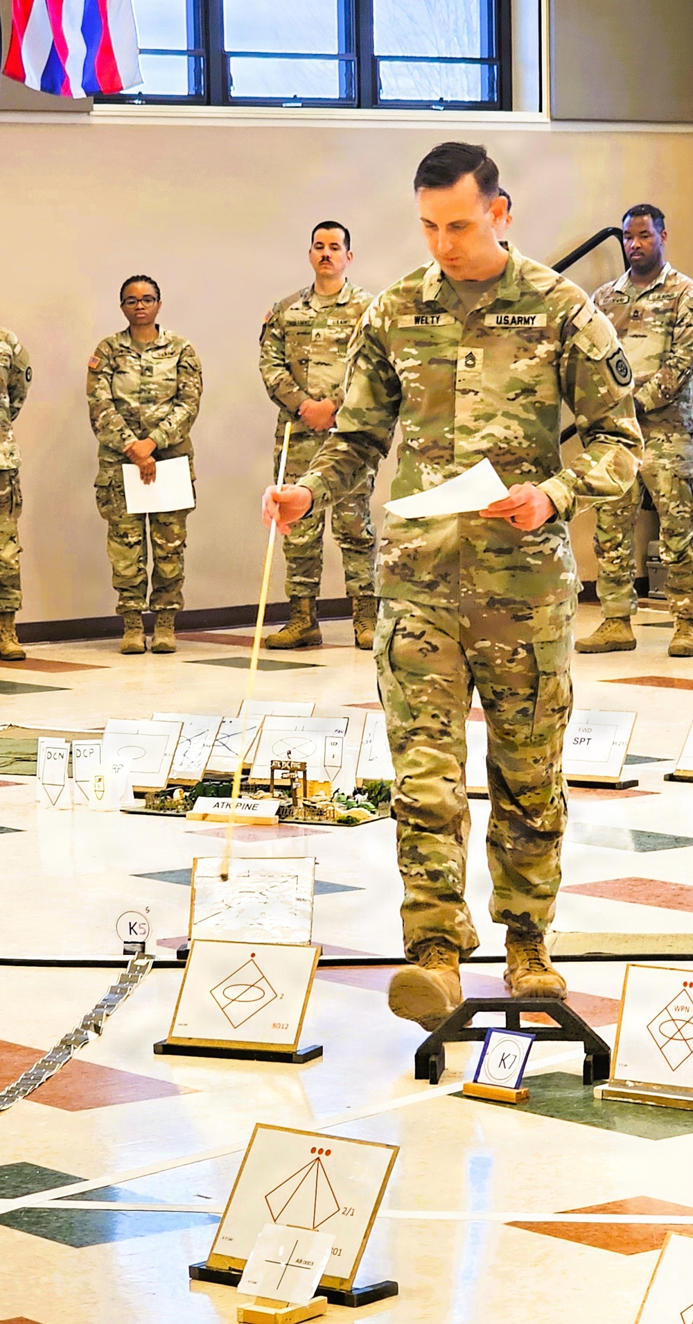 Fort McCoy NCO Academy’s Battle Staff NCO Course 004-26 students hold Combined Arms Rehearsal