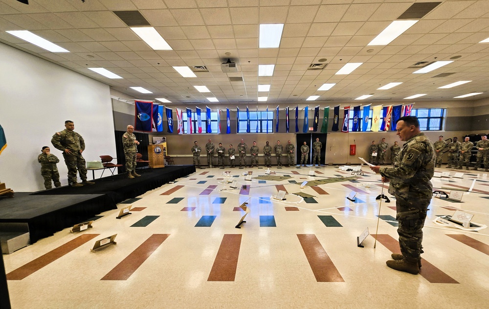 Fort McCoy NCO Academy’s Battle Staff NCO Course 004-26 students hold Combined Arms Rehearsal
