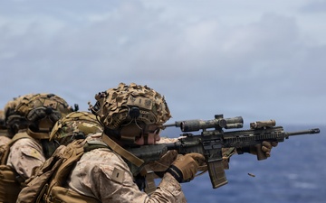 11th MEU Marines Conduct Marksmanship Training Aboard USS Boxer