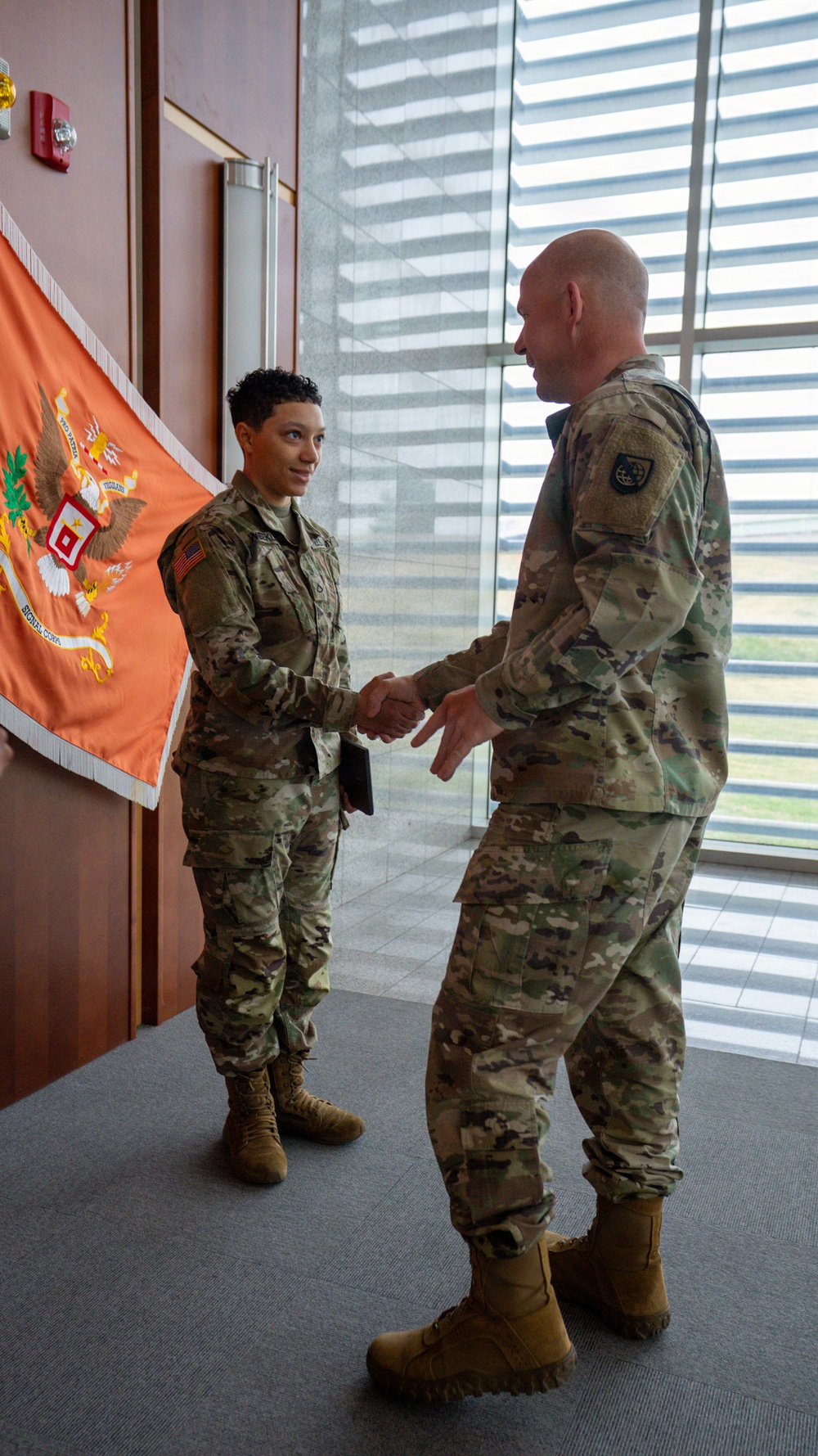 Soldier receives award for top 3 by LTC Vanwinkle