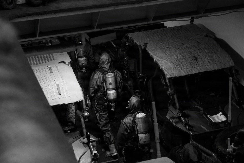 11th MEU Marines Conduct CBRN Training Aboard USS Boxer