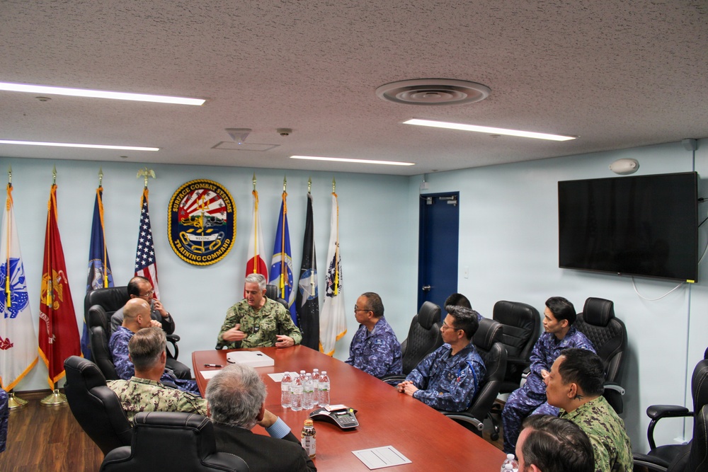 Capt. Michael S. Dwan, commander, SCSTC and Command Master Chief Jacob Shafer, SCSTC visit to SCSTC WESTPAC