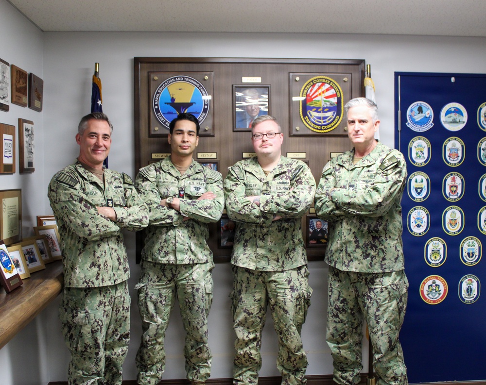Capt. Michael S. Dwan, commander, SCSTC and Command Master Chief Jacob Shafer, SCSTC visit to SCSTC WESTPAC