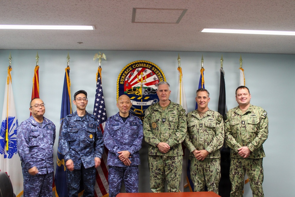 Capt. Michael S. Dwan, commander, SCSTC and Command Master Chief Jacob Shafer, SCSTC visit to SCSTC WESTPAC
