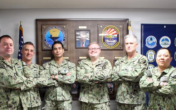 Capt. Michael S. Dwan, commander, SCSTC and Command Master Chief Jacob Shafer, SCSTC visit to SCSTC WESTPAC