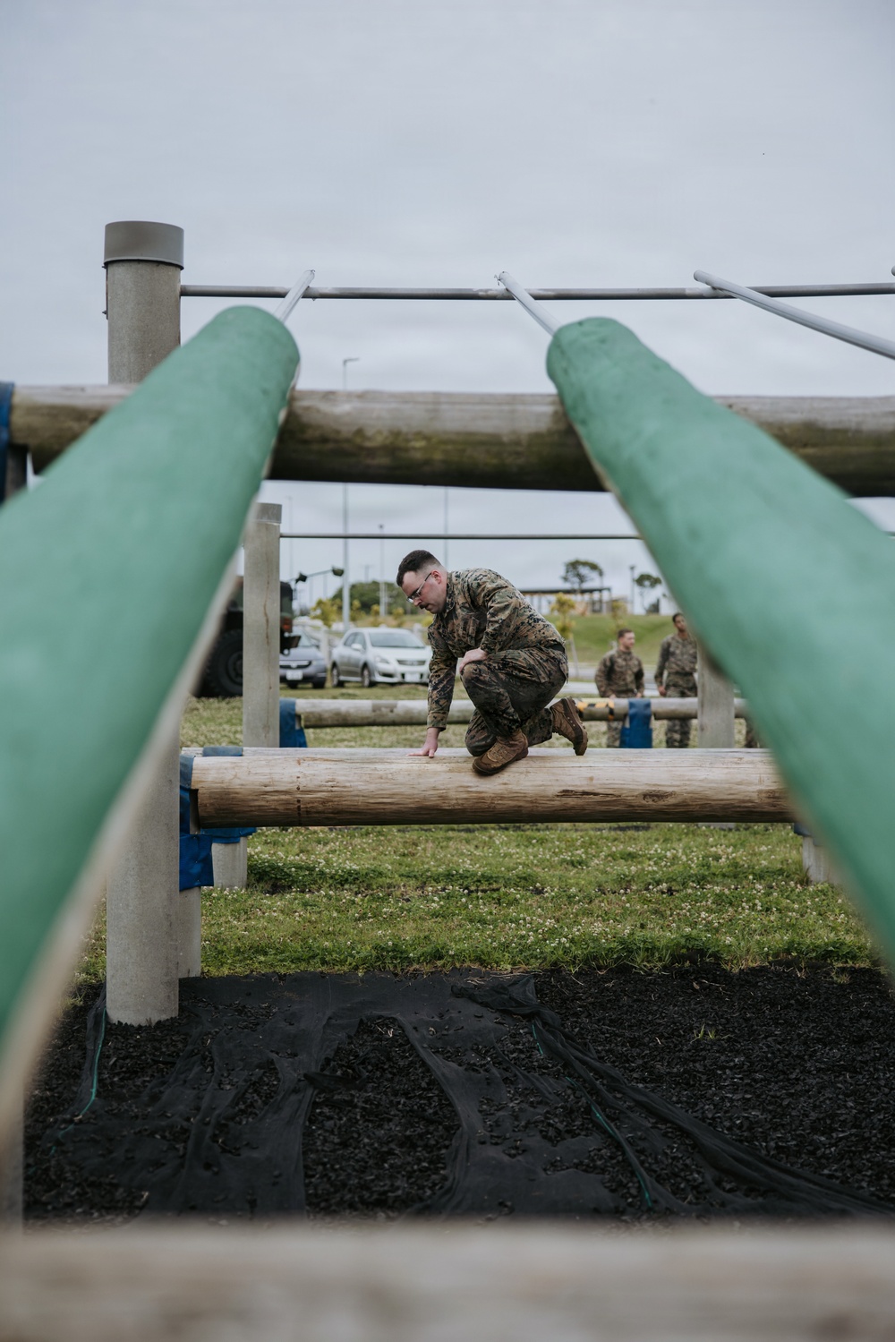 U.S. Marines tackle obstacle course during communication strategy and operations field training exercise