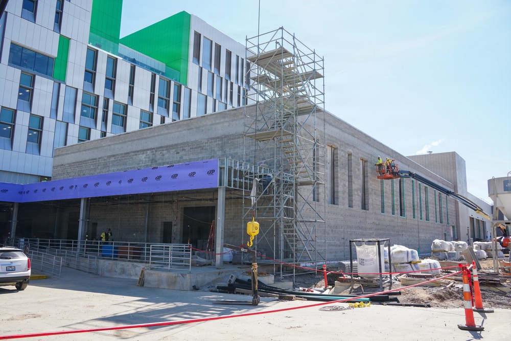 Construction continues at the site of the Louisville VA Medical Center April 8, 2026