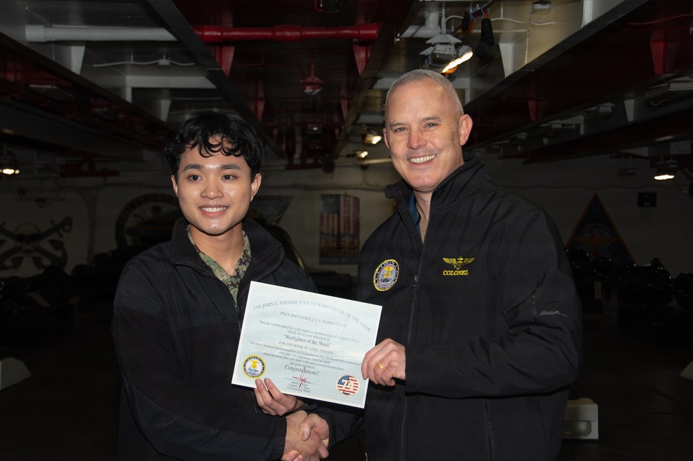 PSSN Recognized as Stennis’ Warfighter of the Week