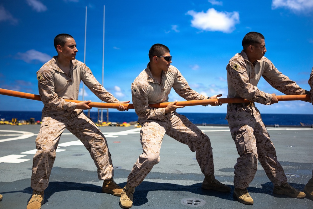 11th MEU Marines, Sailors Conduct Damage Control Training Aboard USS Comstock