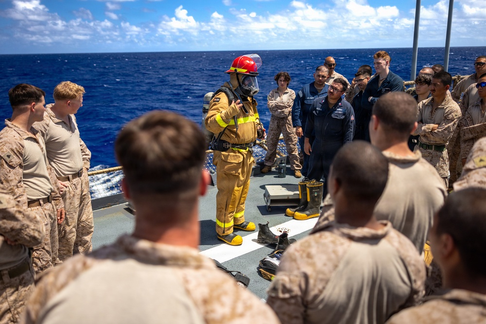 11th MEU Marines, Sailors Conduct Damage Control Training Aboard USS Comstock