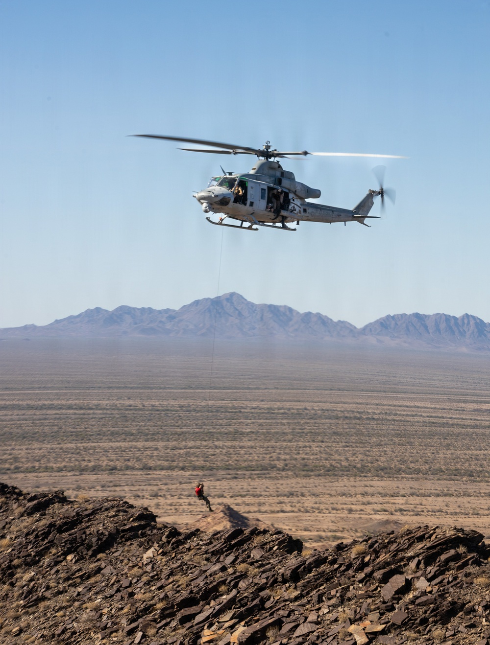 WTI 2-26 U.S. Marine Corps UH-1Y Venom rappelling and counter Unmanned Aerial System exercise