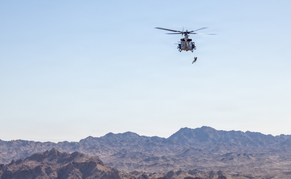 WTI 2-26 U.S. Marine Corps UH-1Y Venom rappelling and counter Unmanned Aerial System exercise