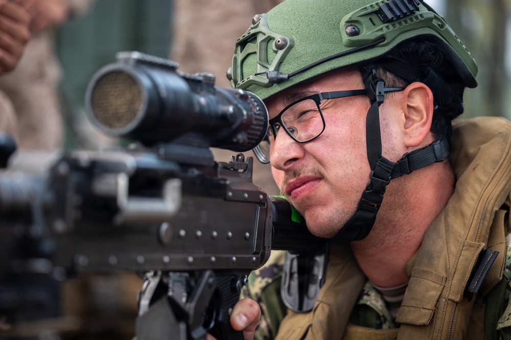 11th MEU Marines, Sailors Conduct a Live-fire M240B Machine Gun Range Aboard USS Comstock