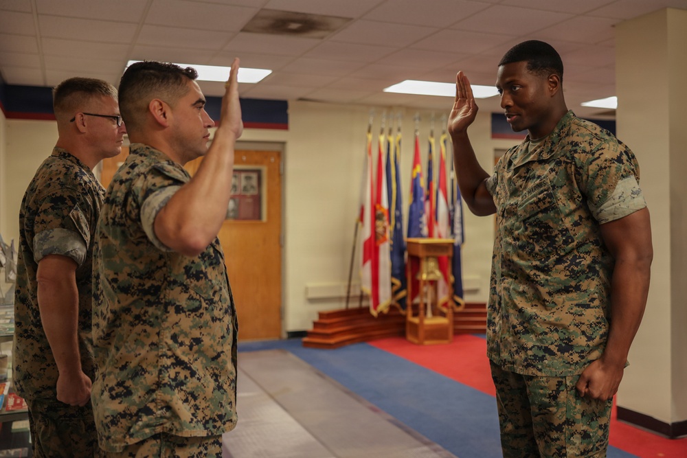 6th Marine Corps District Cpl. Roachefrancis’ Reenlistment Ceremony