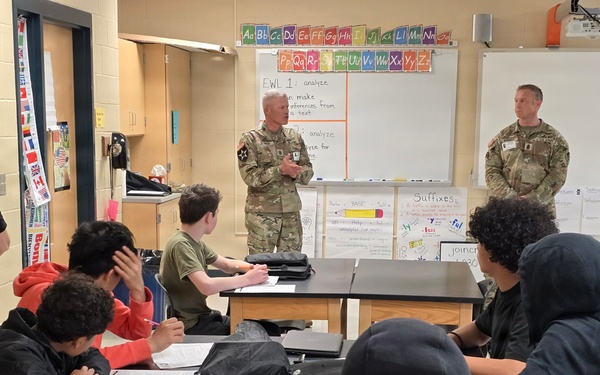 Fort Detrick Senior NCOs participate in West Frederick Middles School's career day