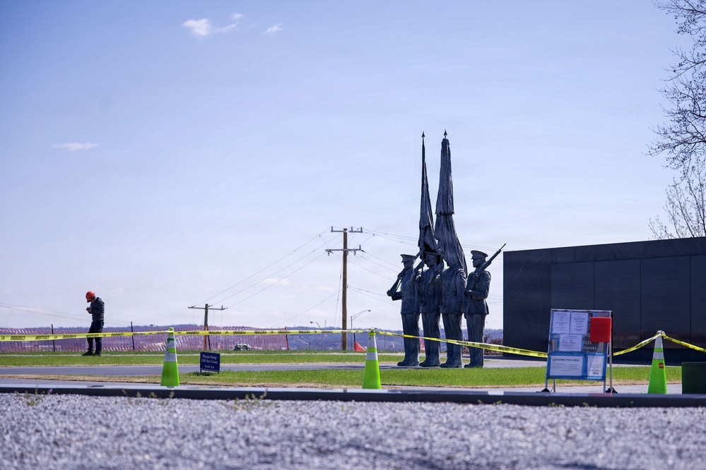 Air Force Memorial scaled for cleaning