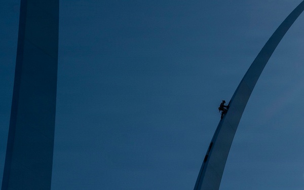 Air Force Memorial scaled for cleaning