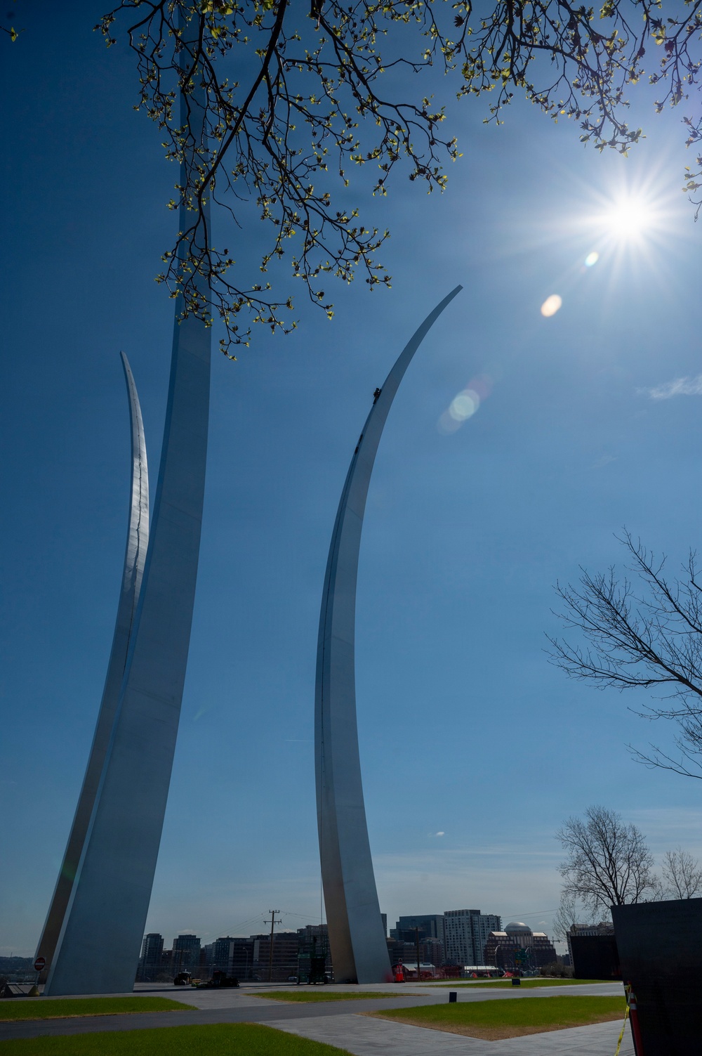 Air Force Memorial scaled for cleaning