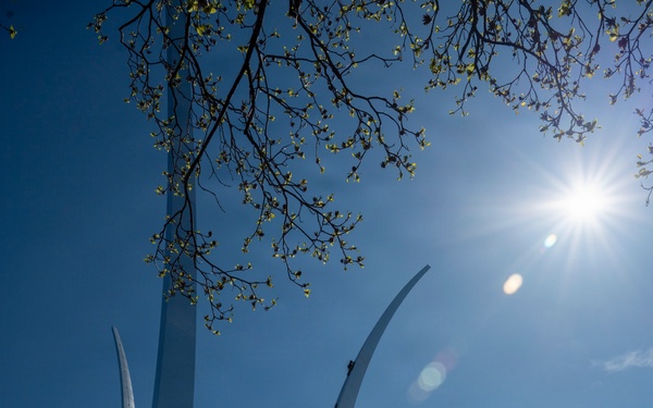 Air Force Memorial scaled for cleaning