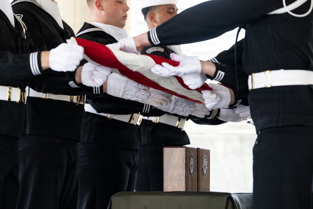 Military Funeral Honors are Conducted for U.S. Navy Lt. Griffith Way and U.S. Navy Lt. J.G. Patricia Way
