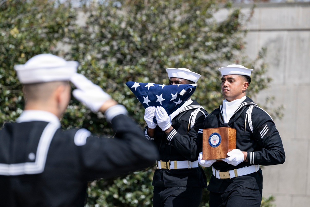 Military Funeral Honors are Conducted for U.S. Navy Lt. Griffith Way and U.S. Navy Lt. J.G. Patricia Way