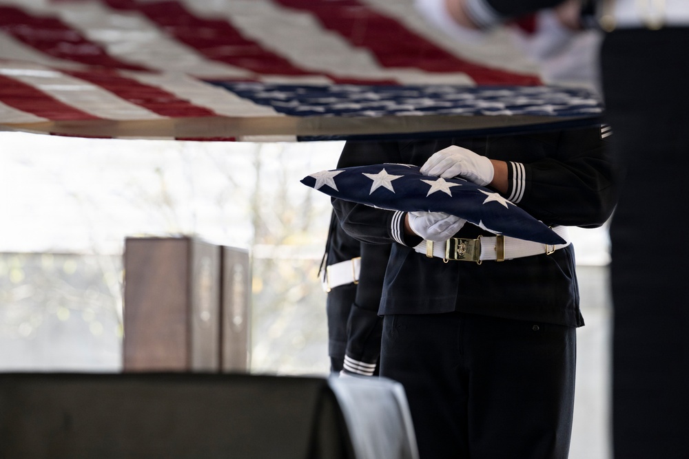 Military Funeral Honors are Conducted for U.S. Navy Lt. Griffith Way and U.S. Navy Lt. J.G. Patricia Way