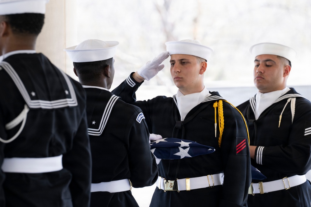 Military Funeral Honors are Conducted for U.S. Navy Lt. Griffith Way and U.S. Navy Lt. J.G. Patricia Way