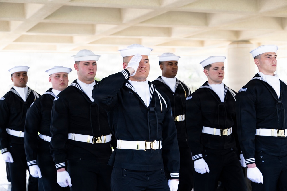 Military Funeral Honors are Conducted for U.S. Navy Lt. Griffith Way and U.S. Navy Lt. J.G. Patricia Way