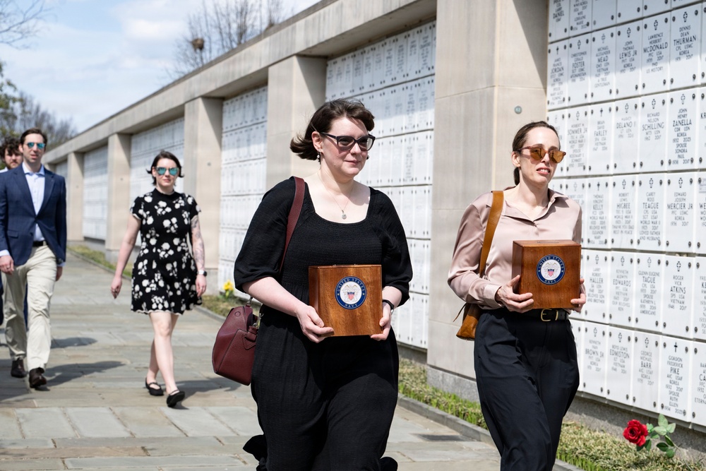 Military Funeral Honors are Conducted for U.S. Navy Lt. Griffith Way and U.S. Navy Lt. J.G. Patricia Way