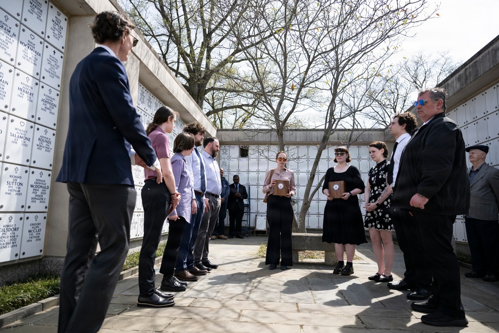 Military Funeral Honors are Conducted for U.S. Navy Lt. Griffith Way and U.S. Navy Lt. J.G. Patricia Way